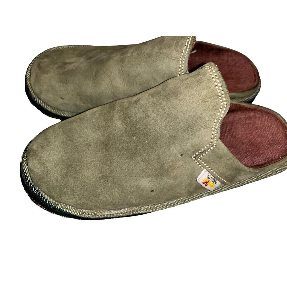 Sole Rebel - Walk Naked Handmade Green Slip On Mules Shoe Women's 9 25.5 Cm